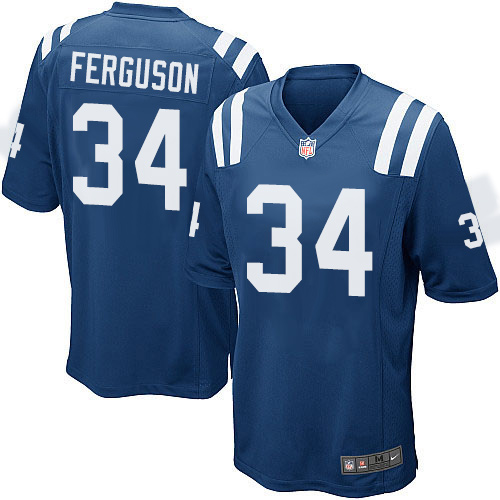 Men's Game Josh Ferguson Nike Jersey Royal Blue Home - #34 NFL Indianapolis Colts